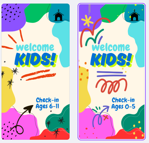 Kids Ministry Roll-Up Banner – Editable Canva Template